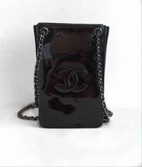 Chanel O Phone Case Crossbody Black Front of Bag