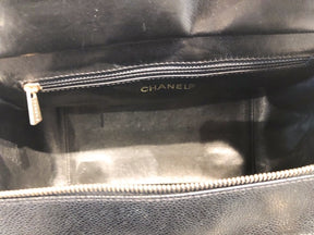 Chanel Petite Timeless Tote Black Inside of Bag Zipper Pocket