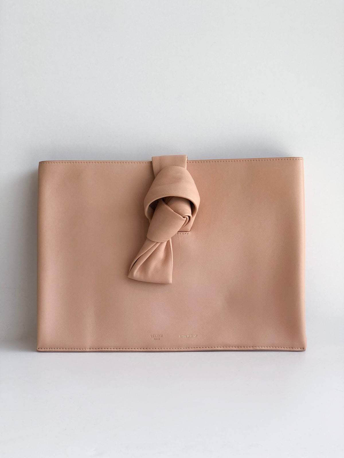 Celine Lambskin Knotted Clutch 