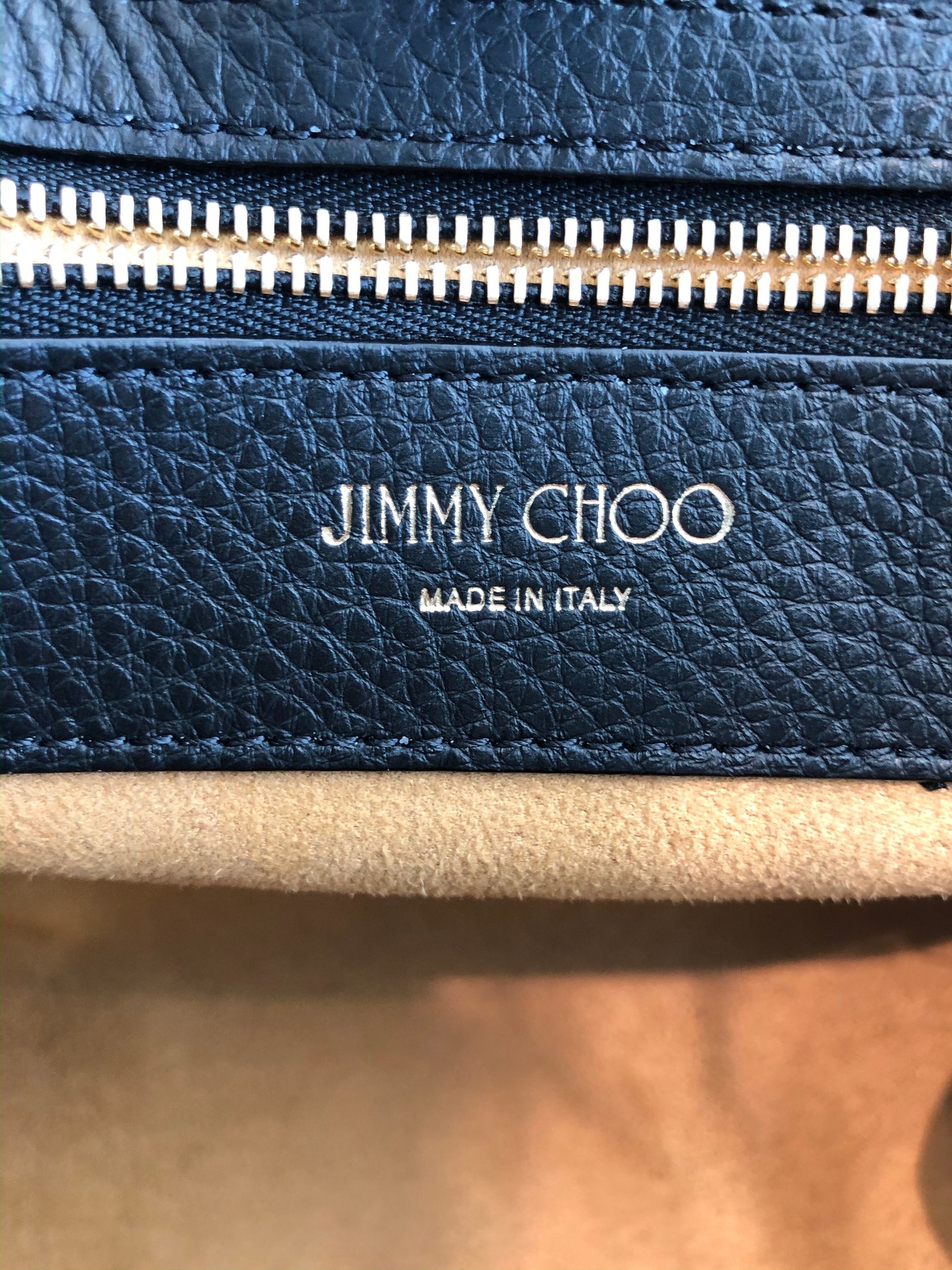 Jimmy Choo Suede Riley Bag Black Gold