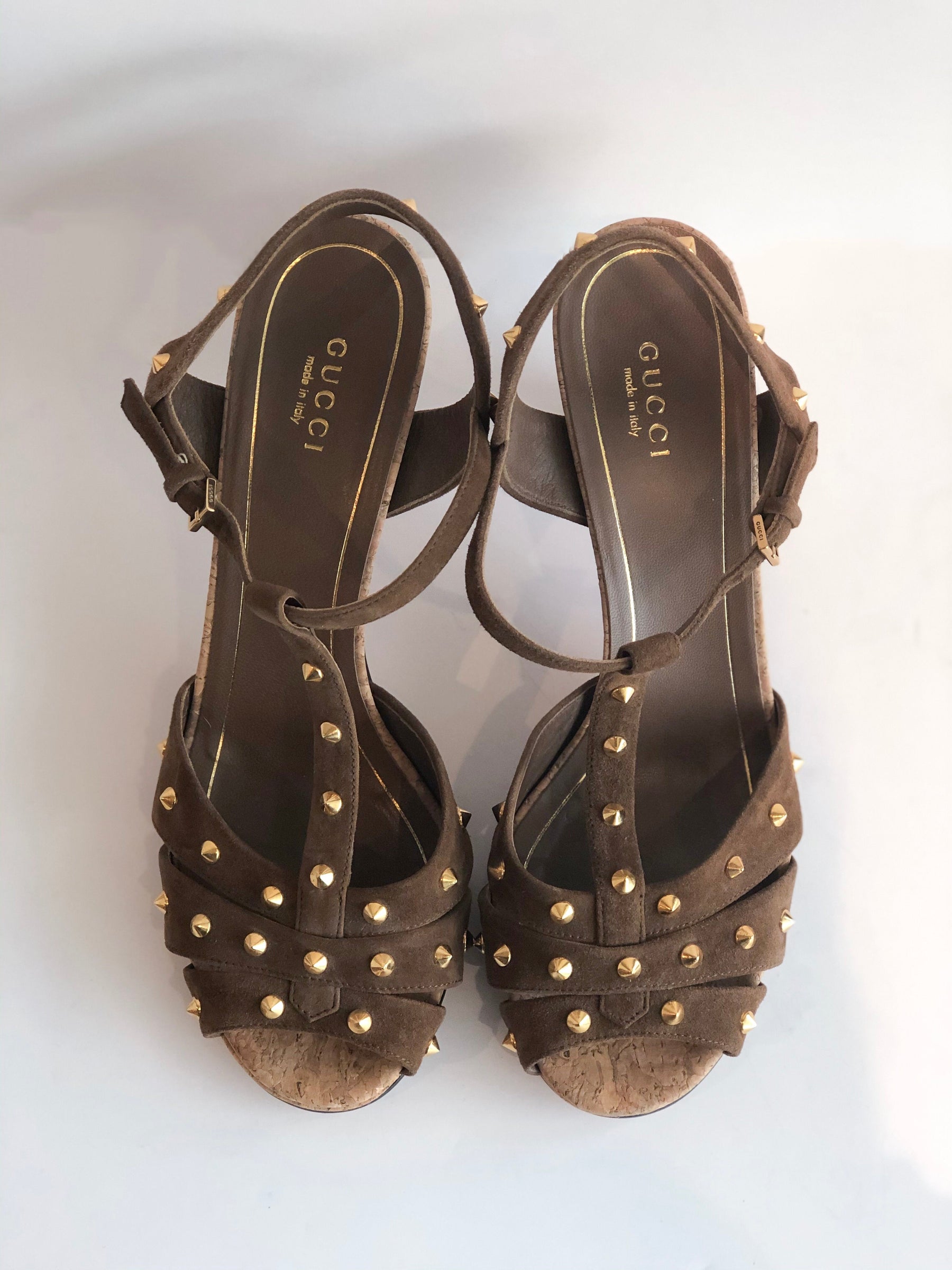 Gucci Studded Suede Heels