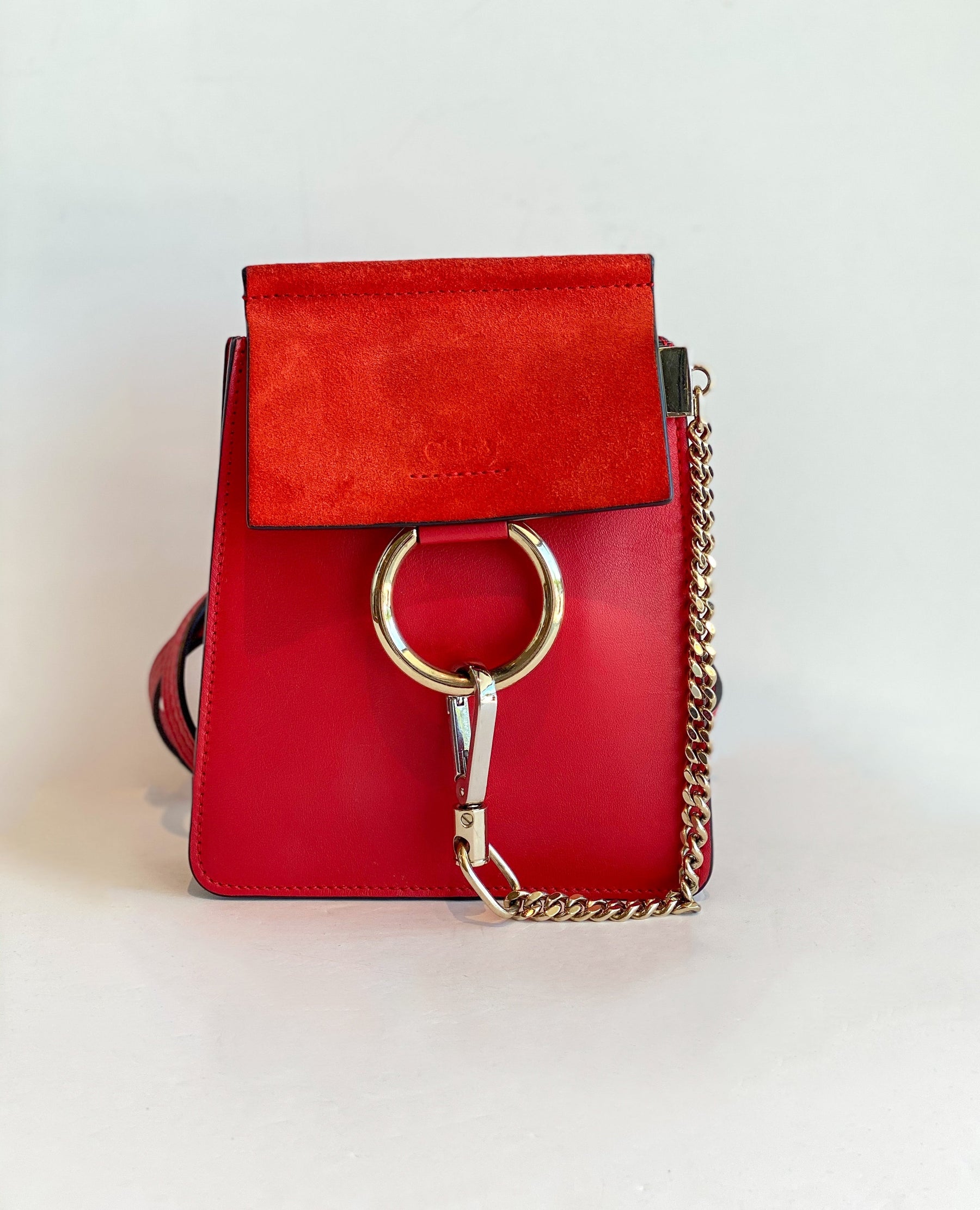 Chloe Mini Faye Bracelet Bag Red Front of Bag