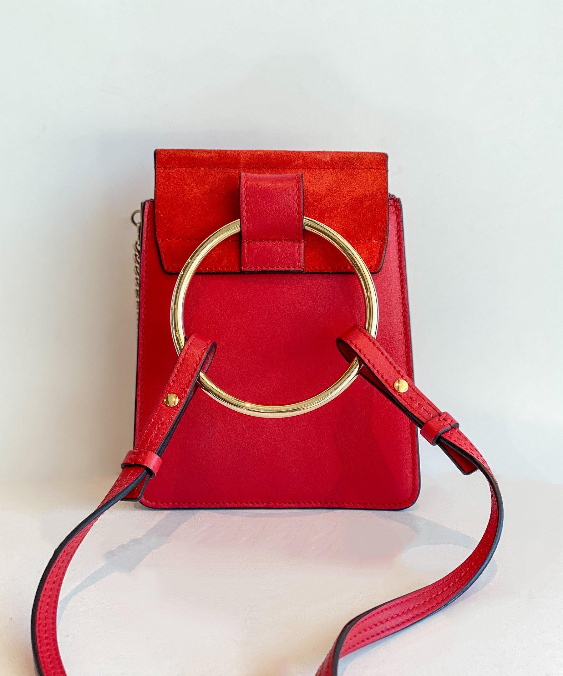 Chloe Mini Faye Bracelet Bag Red Back of Bag