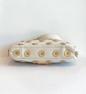 Louis Vuitton Tinkerbell Polka Dots Panama Bag White Canvas Bottom of Bag