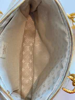 Louis Vuitton Tinkerbell Polka Dots Panama Bag White Canvas Inside of Bag