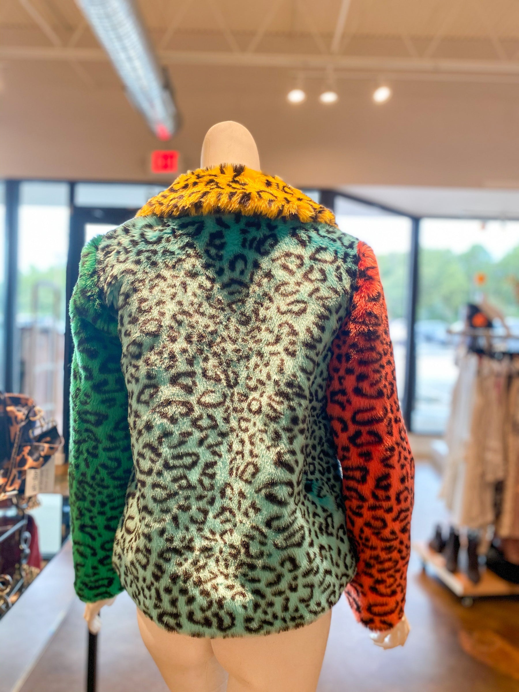 Alice + Olivia Fur Leopard Coat Multicolored