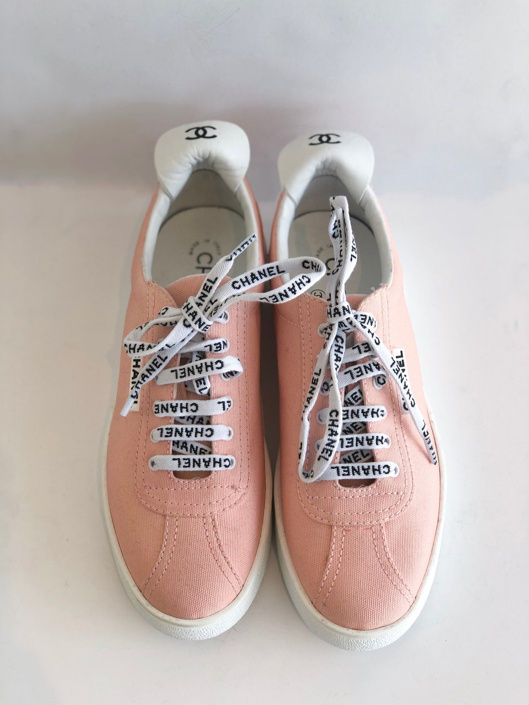 Chanel Weekender Canvas Lace Up Sneakers