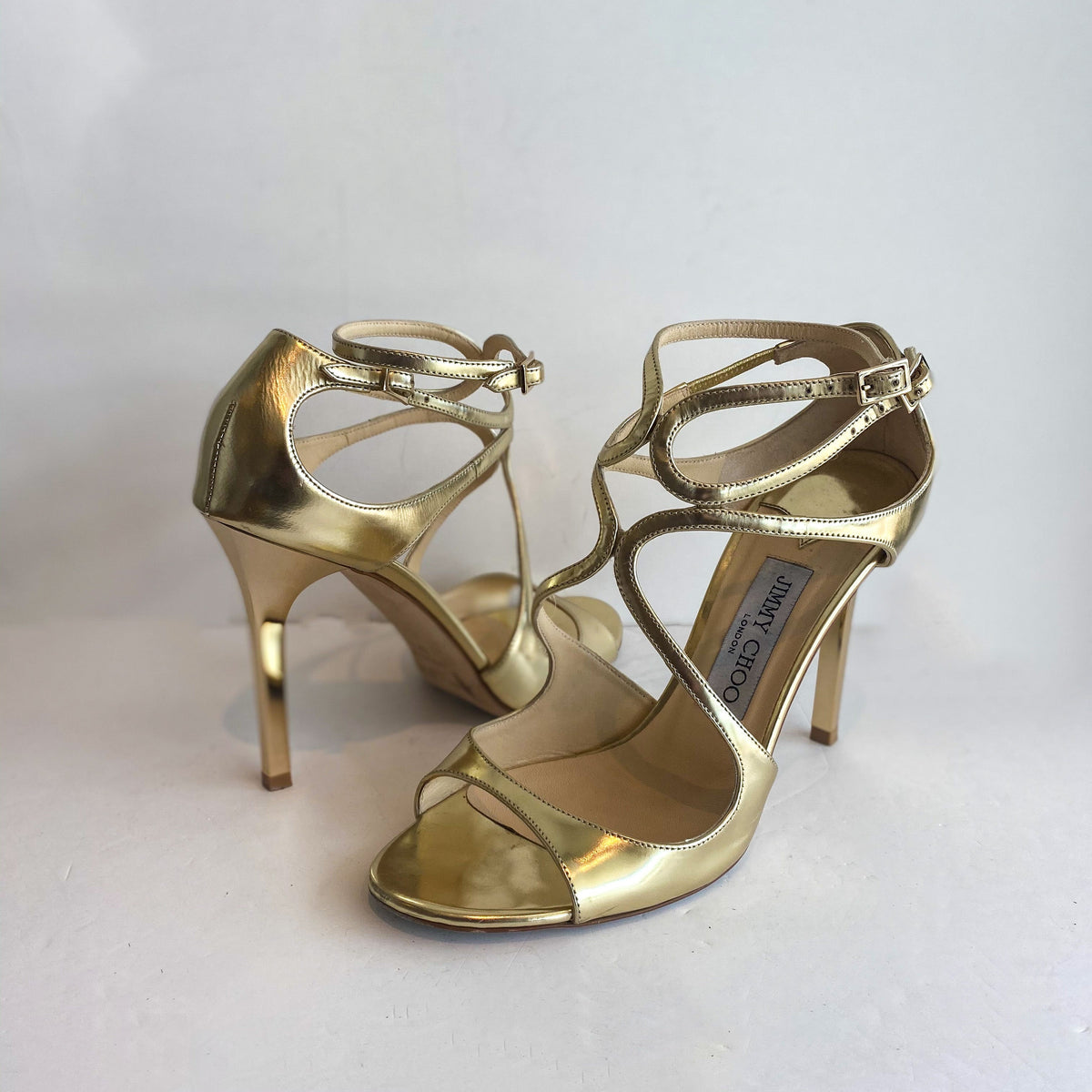Jimmy Choo Lang Gold Heels