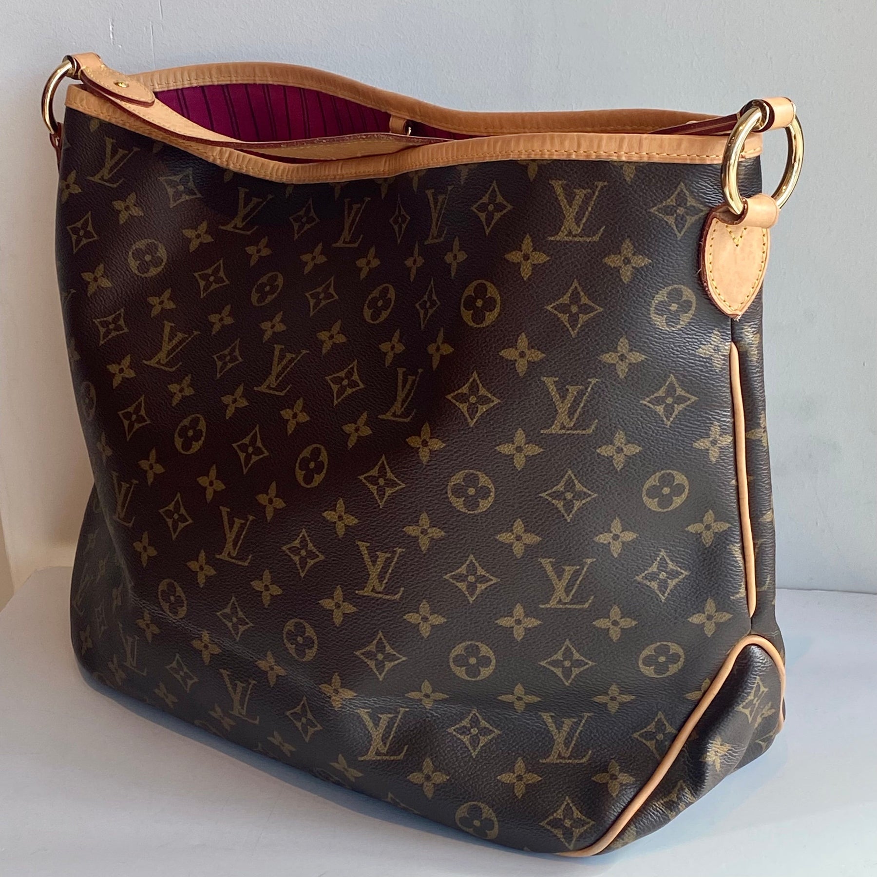 Louis Vuitton Delightful Hobo MM Bag Side Coated Canvas Leather Trim