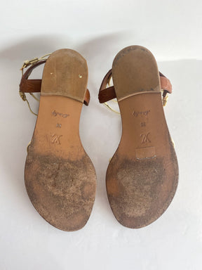Louis Vuitton Leather Gladiator Sandals Bottoms