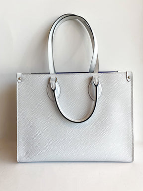 Louis Vuitton Onthego MM Epi Leather White Tote Bag Back of Bag