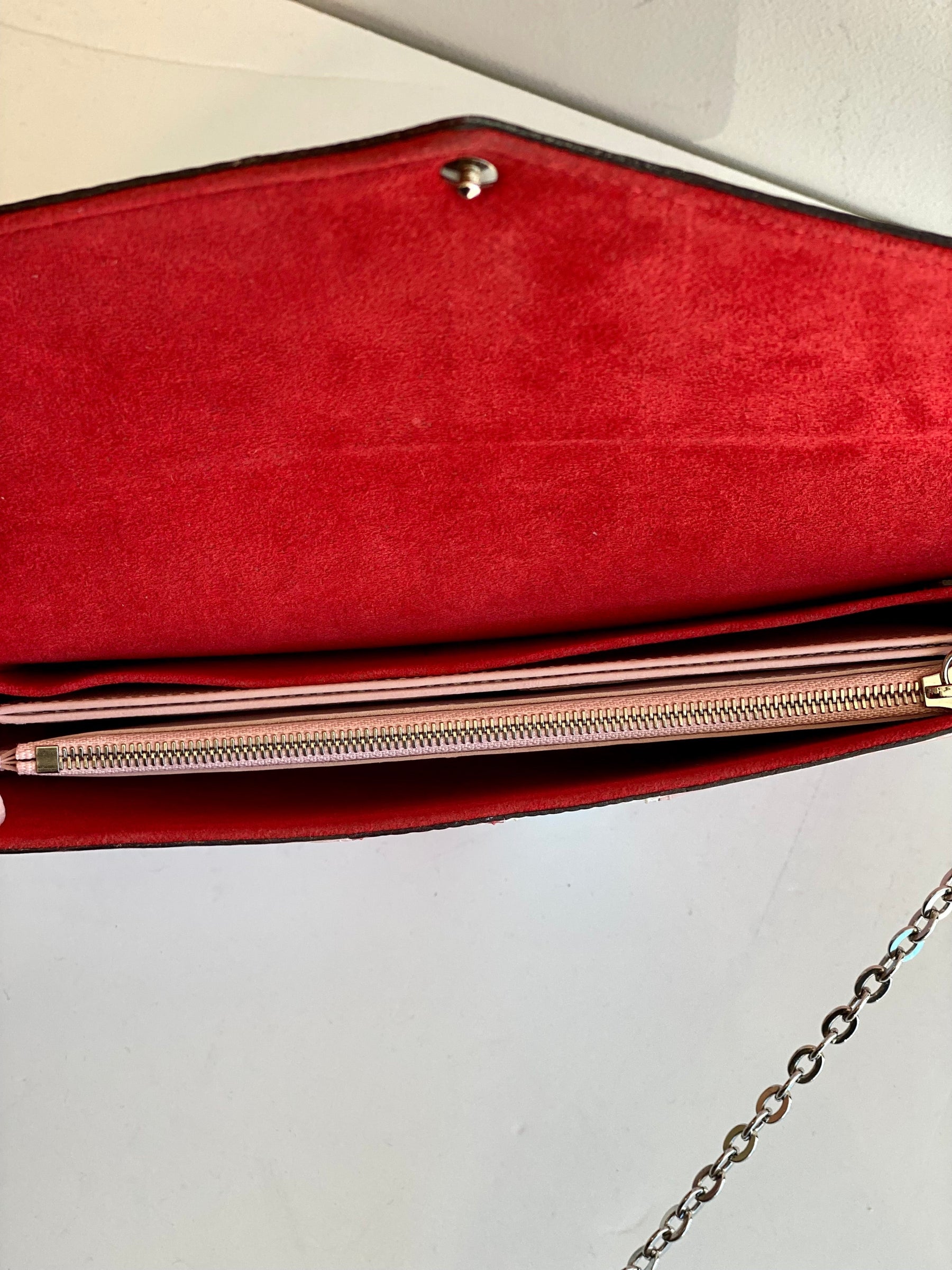 Louis Vuitton Red Epi Leather Pochette Felicie Clutch Bag Louis
