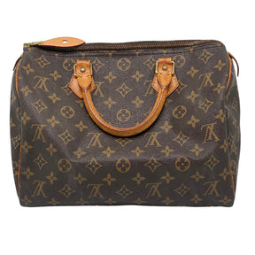 Louis Vuitton Monogram Speedy 30 Back Leather Handles And Accents