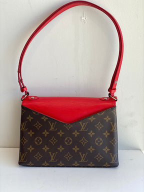 Louis Vuitton St Michel Monogram Handbag Back Canvas Epi Leather