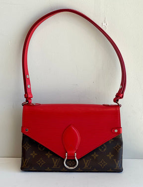 Louis Vuitton St Michel Handbag Monogram Canvas Epi Leather