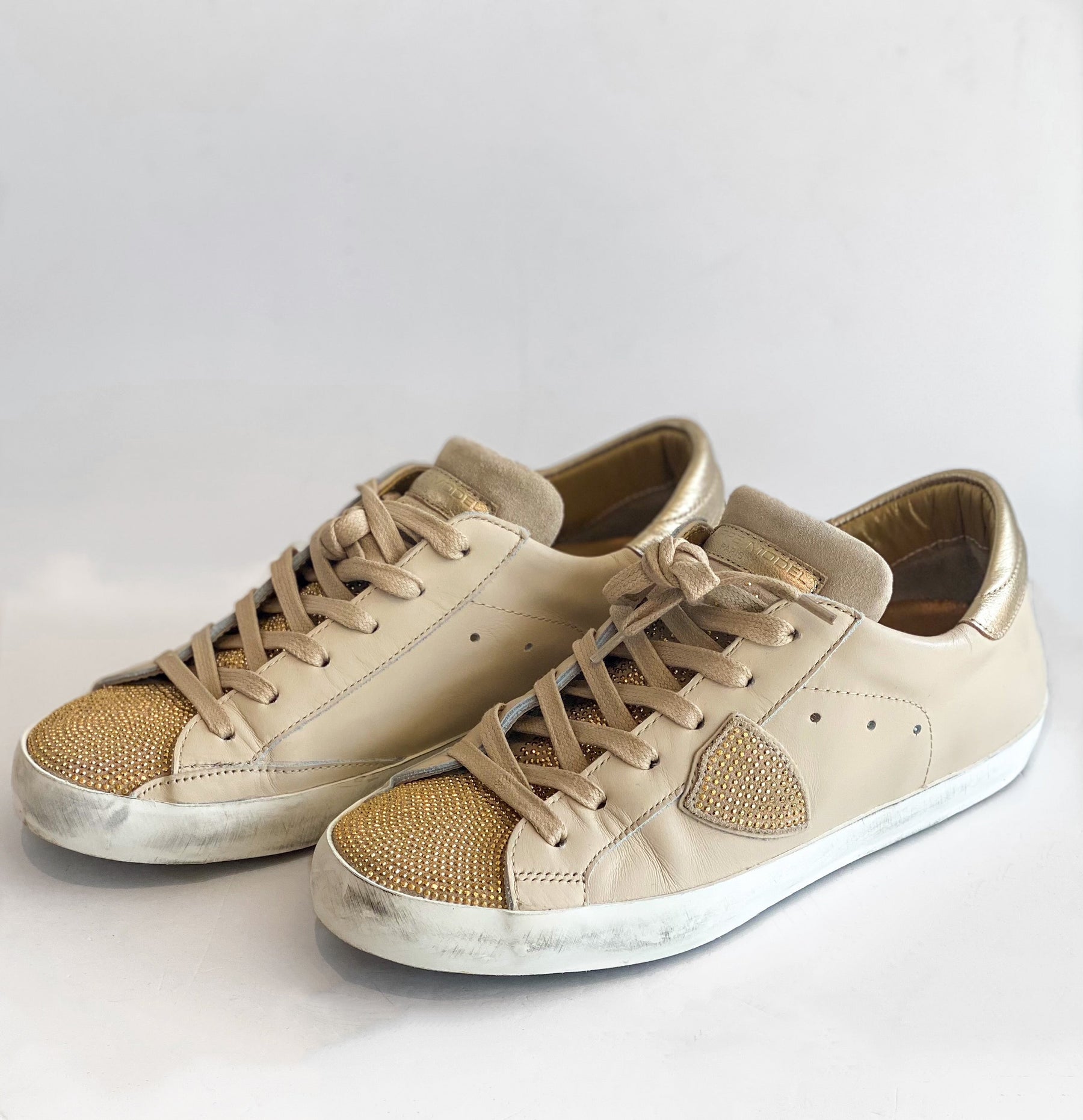 Philippe Model Leather Studded Sneakers side one