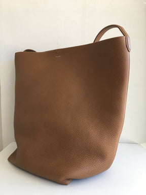 The Row Brown Calfskin Leather Park Tote Side