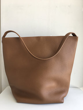 The Row Brown Calfskin Leather Park Tote Back
