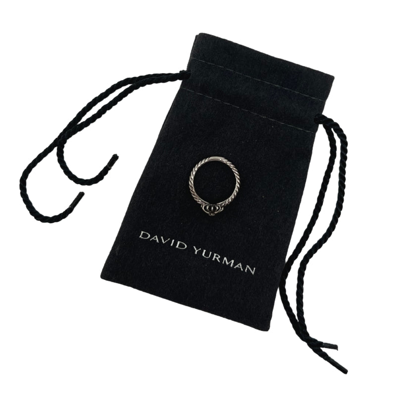 David Yurman Petite Starburst Ring Sterling Silver Pave Diamonds On Pouch