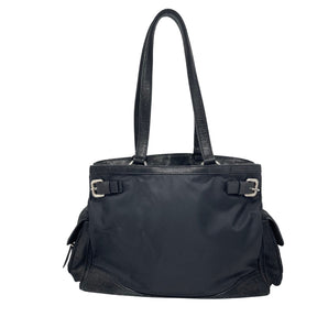 Prada Nylon Nero Tessuto Buckle Shoulder Bag back