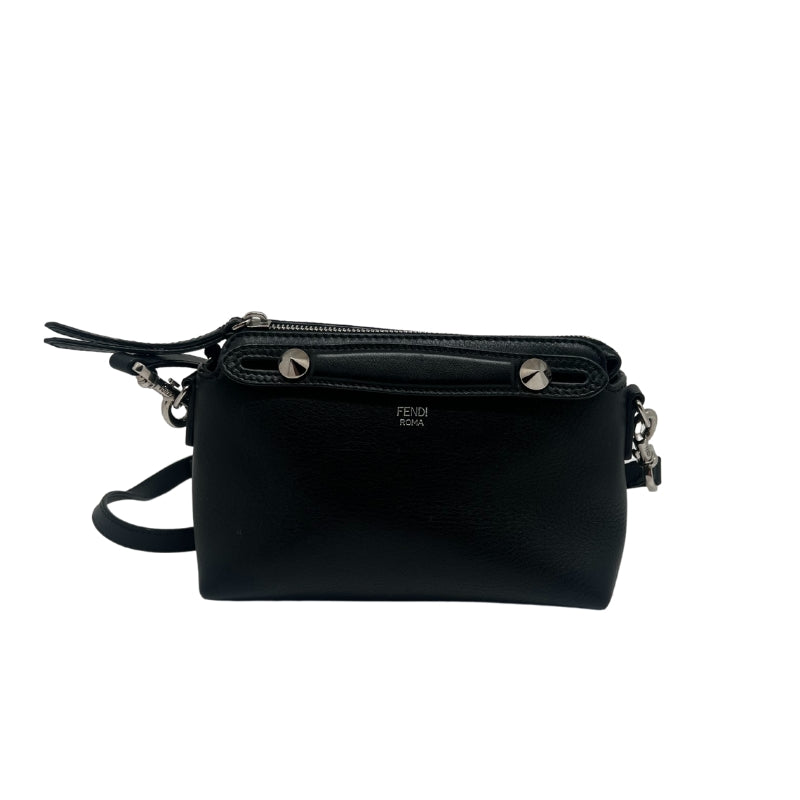 Black Leather Exterior   Silver Toned Hardware   Adjustable Top Handles   Adjustable Leather Strap  Top Zipper   Black Fabric Interior   Single Interior Flat Pocket   Dust Bag Included   Height: 5"  Width: 8.25"  Depth: 3.50"