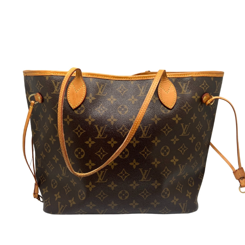 Louis Vuitton Neverfull  Monogram Canvas Exterior   Gold Toned Hardware  Two Exterior Shoulder Straps  Exterior Leather Strap Detailing  Small Buckle Closure  Brown Fabric Interior   Singler Interior Side Flat Pocket with Zip Closure