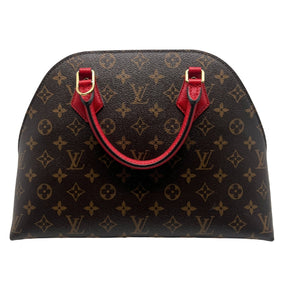 Louis Vuitton BNB Alma Monogram Bag  Monogram Canvas Exterior   Gold Toned Hardware  Double Rounded Red Leather Straps   Removable Flat Red Shoulder Strap  Red Tag Accent on Exterior   Single Zip Closure   Red Leather Exterior Surrounding Zipper   Red Suede Interior   Single Interior Flat Pocket 