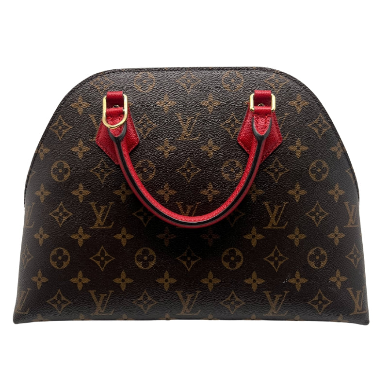 Louis Vuitton BNB Alma Monogram Bag  Monogram Canvas Exterior   Gold Toned Hardware  Double Rounded Red Leather Straps   Removable Flat Red Shoulder Strap  Red Tag Accent on Exterior   Single Zip Closure   Red Leather Exterior Surrounding Zipper   Red Suede Interior   Single Interior Flat Pocket 