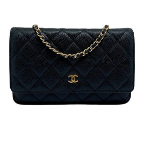 Chanel Caviar Wallet on Chain WOC front
