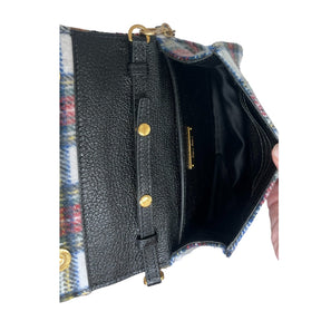 Miu Miu Plaid Leather-Trimmed Crossbody bag interior 