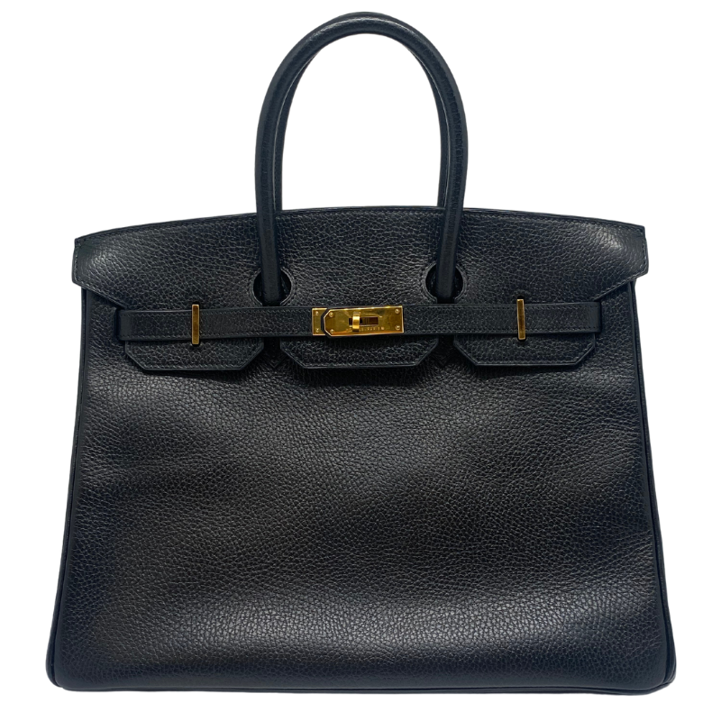 Hermès Ardennes Birkin 35, 35cm Birkin, Top Handle Bag, Noir Ardennes Leather, Gold-tone Hardware, Rolled Handles, Leather Lining, Dual Interior Pockets, Turn-lock Closure, Protective Feet At Base, condition excellent