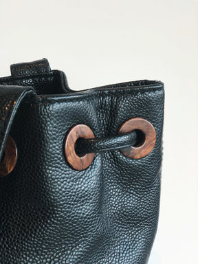 Chanel Caviar Leather Bucket Bag Black