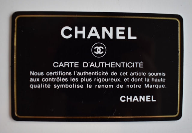 Chanel Caviar Leather Grand Shopping Tote Beige Authentication Card