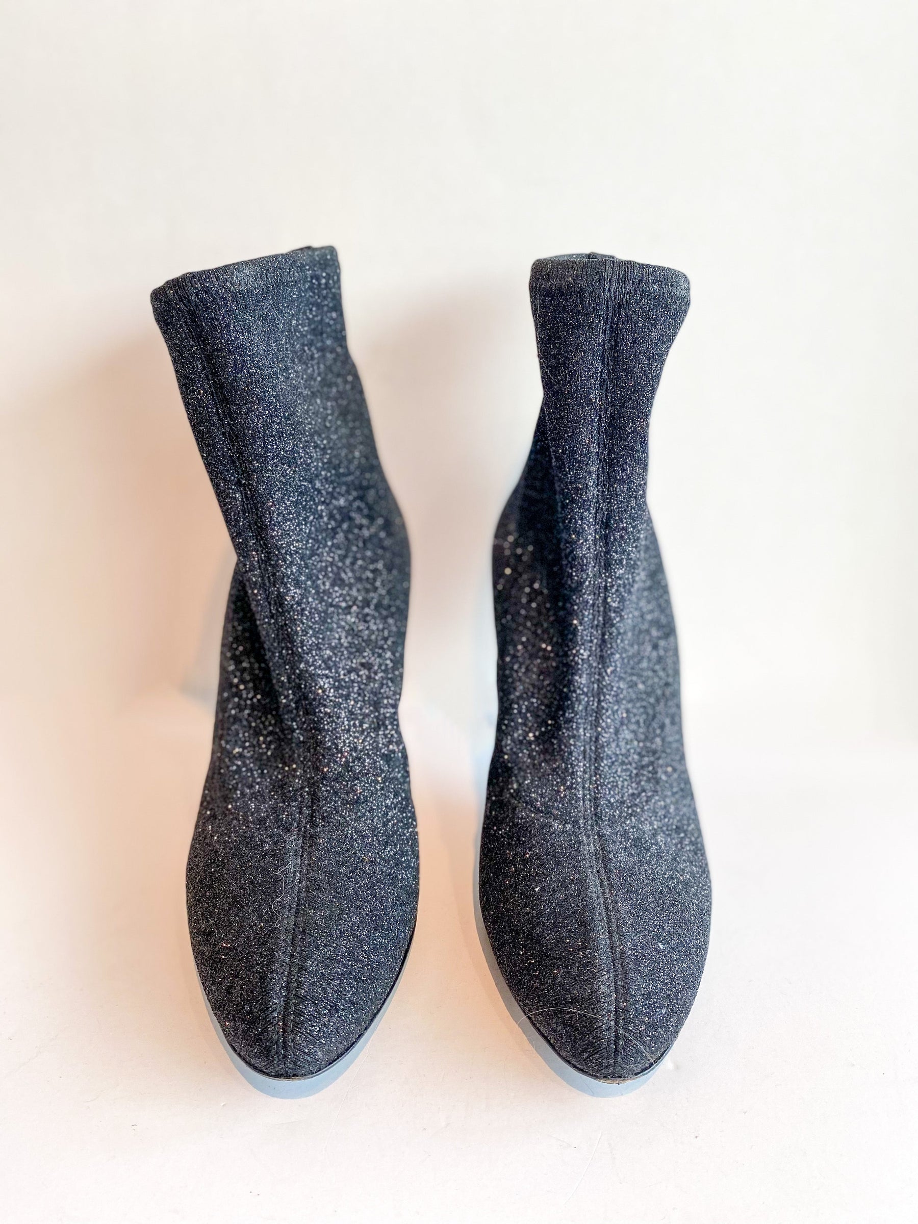 Giuseppe Zanotti Celeste Sock Boot Black Glitter