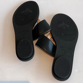 Gucci Leather Thong Sandal With Double G