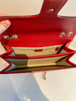 Gucci Red GG Logo Shoulder Crossbody Bag
