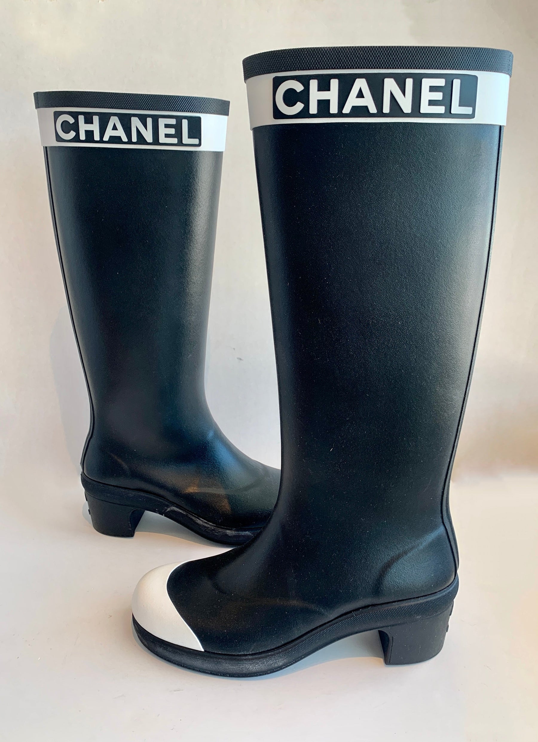 Chanel Logo Rain Boots
