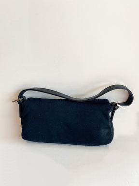 Fendi Baguette Shoulder Bag Black Back of Bag
