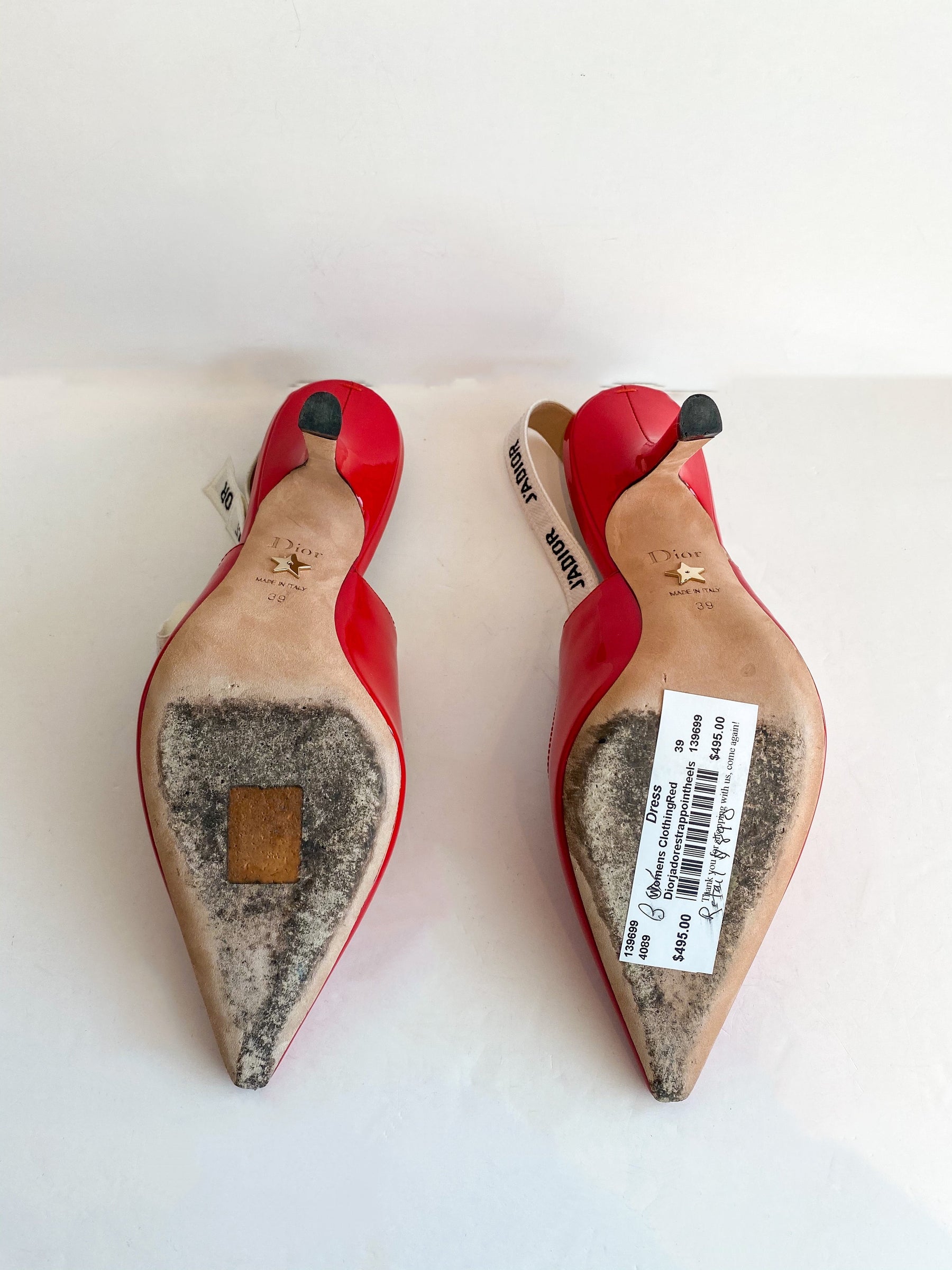 Dior J'Adior Heels Red Bottom of Shoes