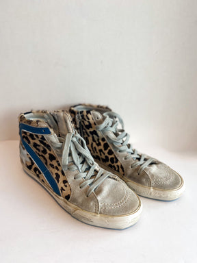 Golden Goose Slide Leopard Sneakers