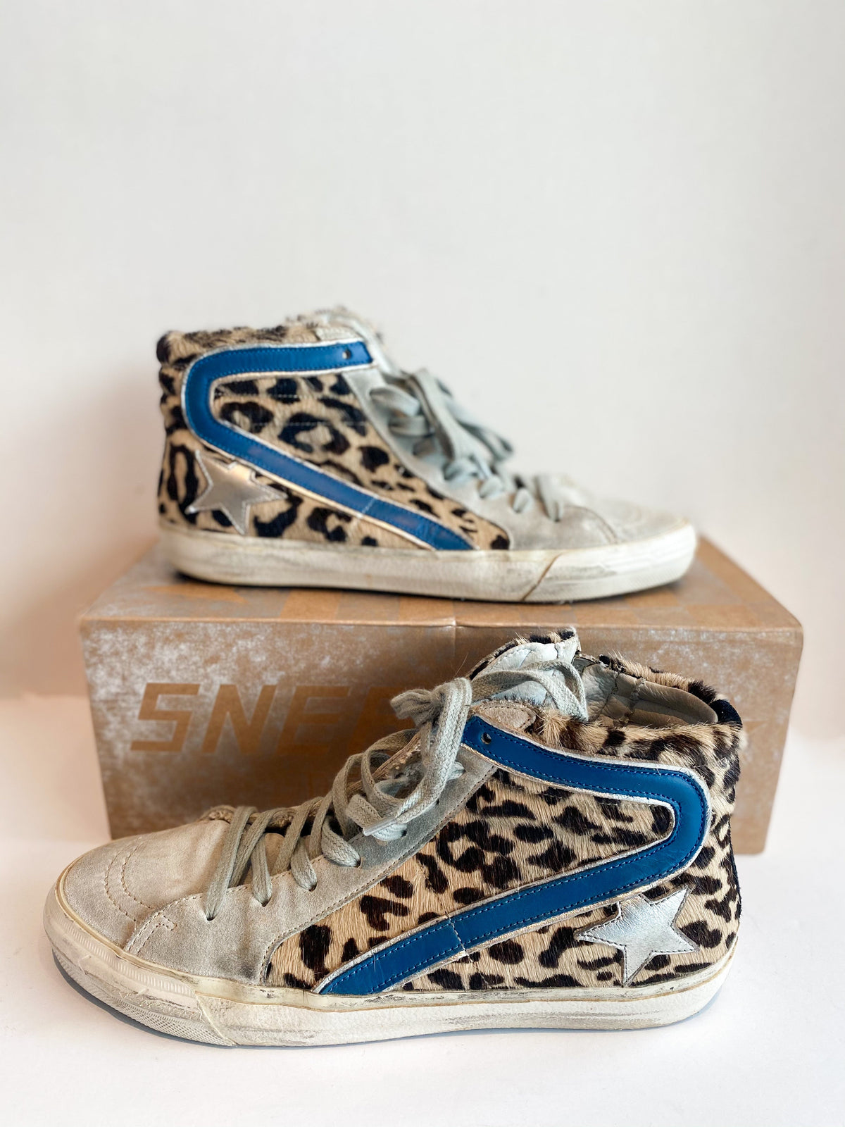Golden Goose Slide Leopard Sneakers