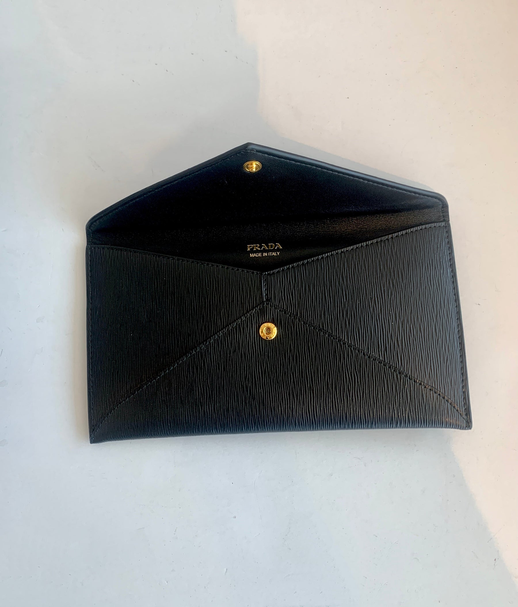 Prada Saffiano Envelope Flap Wallet