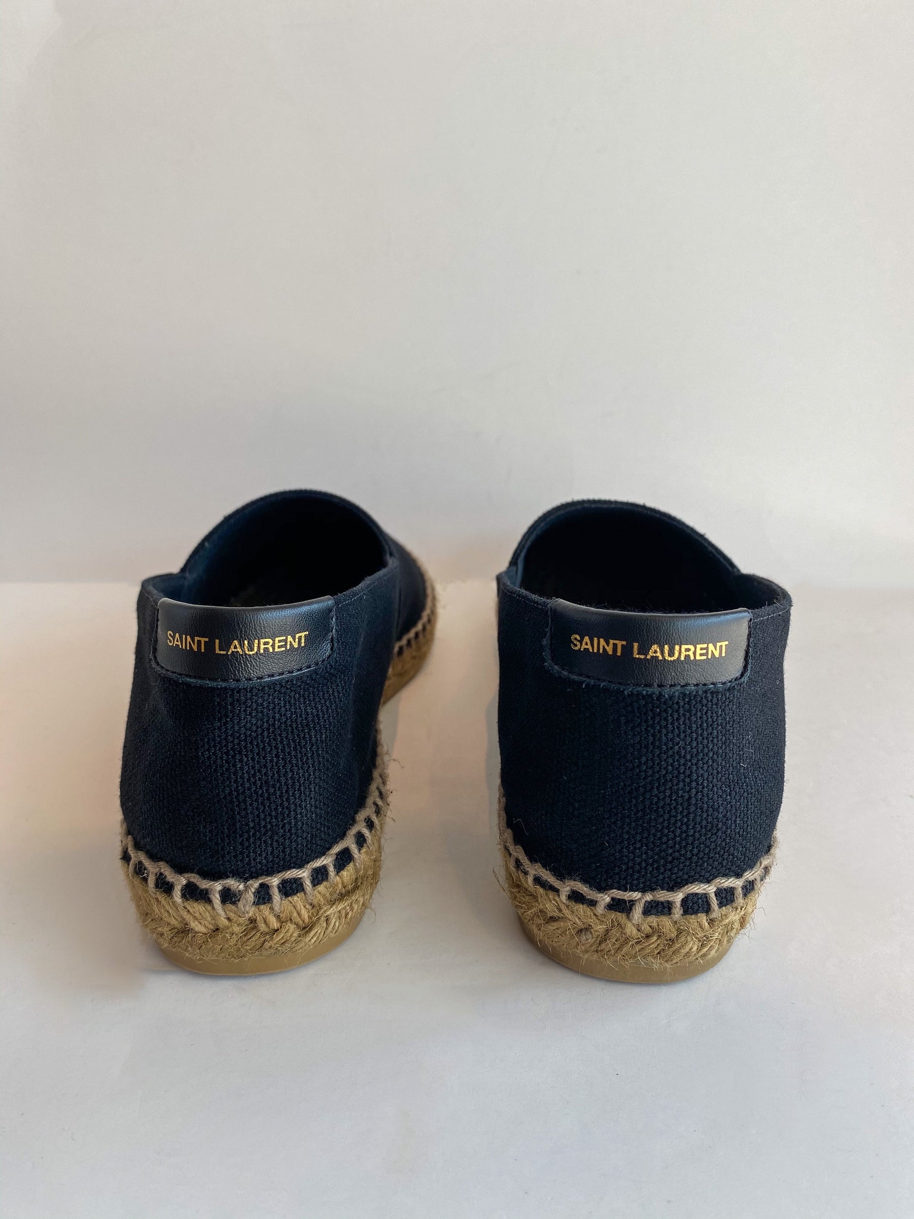 Saint Laurent Espadrilles Embroidered Black Back of Shoes