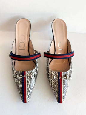 Gucci Snakeskin Heels Front of Shoes
