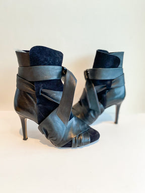Isabel Marant Leather and Suede Ankle Boots Heels Black