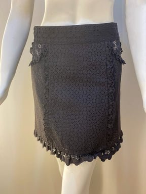 Louis Vuitton Lace Skirt Brown Front of Skirt