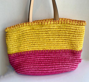 Tory Burch Colorblock Straw Basket Tote