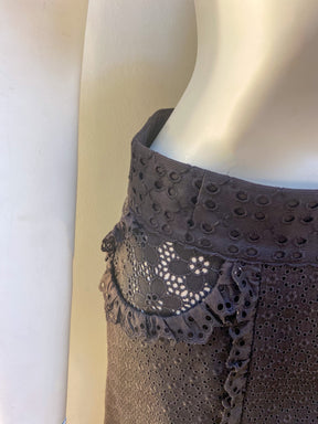 Louis Vuitton Lace Skirt Brown Pocket Detail