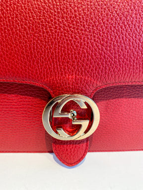 Gucci Red GG Logo Shoulder Crossbody Bag