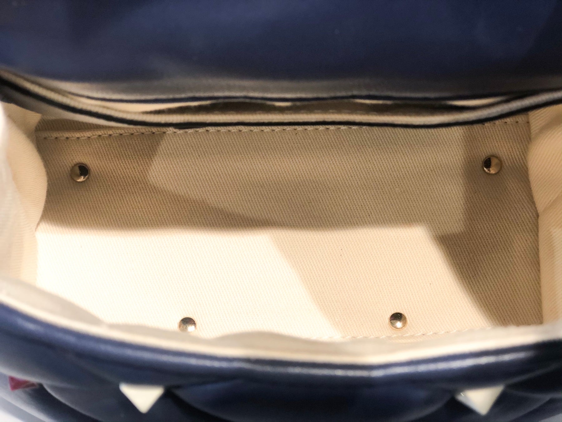 Valentino Navy Candy Stud Bag Inside of Bag
